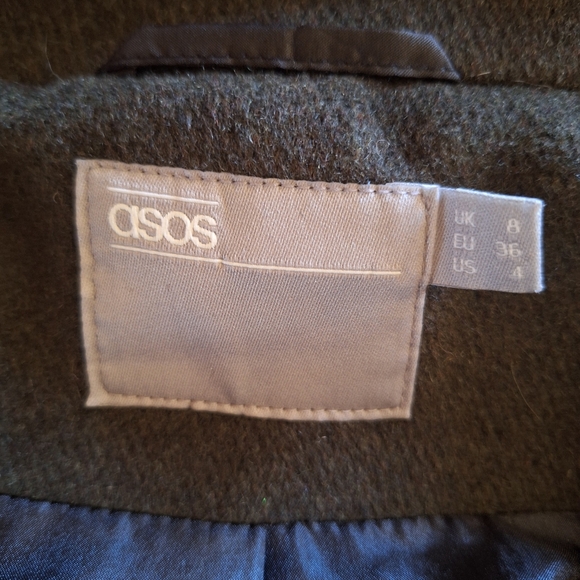 ASOS Women's Dark Gray/Olive Green Coat - Picture 4 of 10